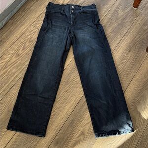 Liverpool Los Angeles Navy Blue Denim Jeans with Black Label wide leg size 4